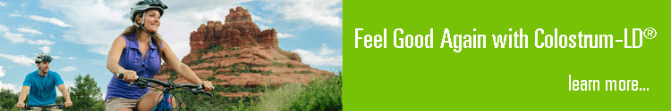 Man and Woman Biking. Feel good again with Colostrum-LD.