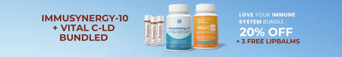 Love Your Immune System Bundle - Immusynergy-10 and Vital C-LD Bundled 20% off with 3 free lip balm