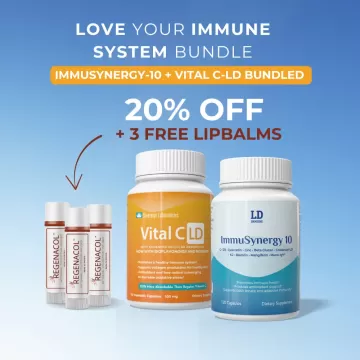 Love Your Immune System Bundle :: Immusynergy-10 + Vital C-LD + 3 Free Lip Balm