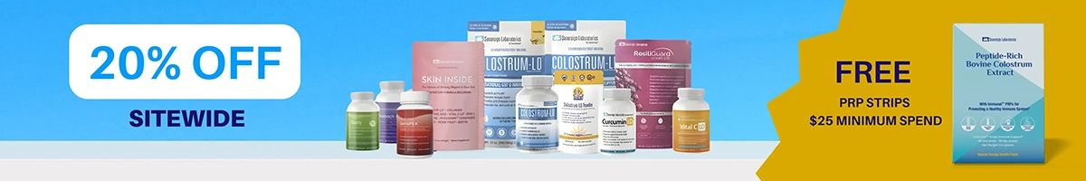 20% off sitewide. Free PRP Strips. $25 minimum order