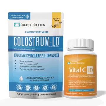 Starter Bundle :: 12oz Colostrum-LD, Natural Vanilla Flavor + Vital C-LD
